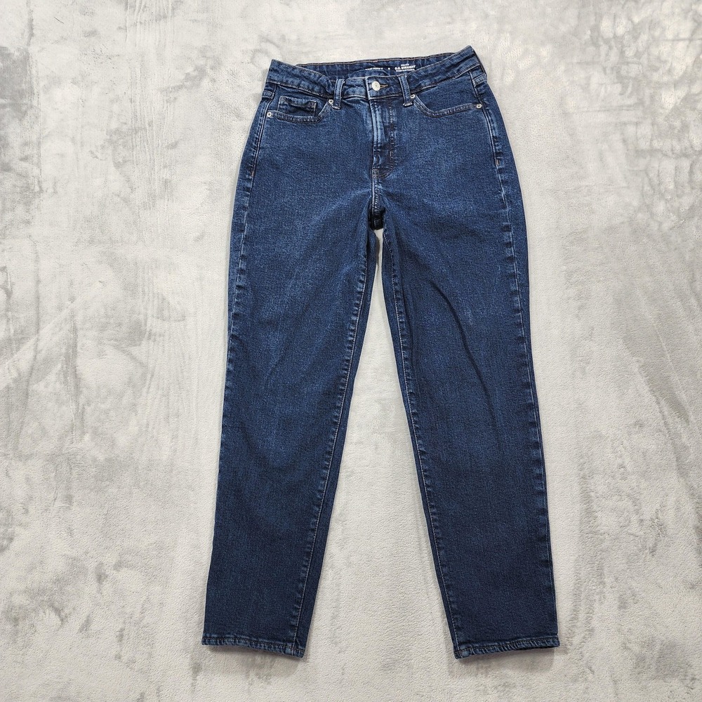 Old Navy Jeans Womens 8 Blue High Rise O.G. Straight Secret-Slim‎ Stretch Denim